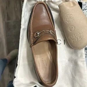 Gucci | Shoes | Gucci Mocassino Pelle Mors Loafers Brown Womens 75